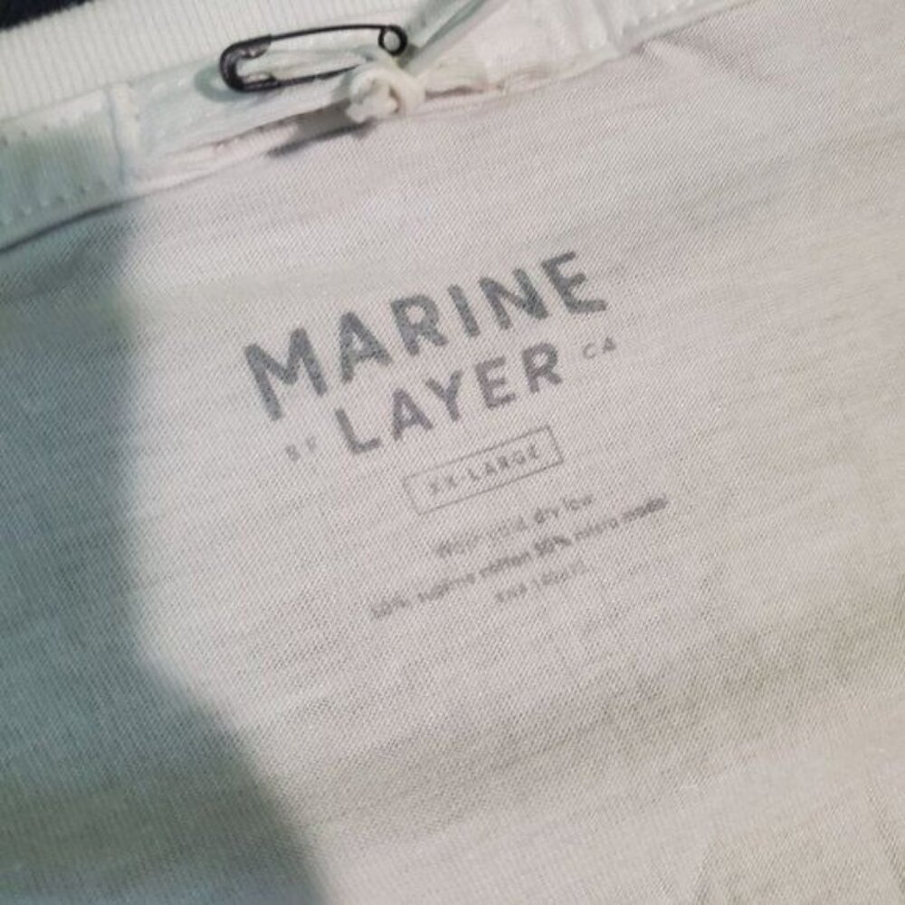 Marine Layer mens tee shirts sz XXL white Vneck Short Sleeve soft supima - Picture 9 of 12